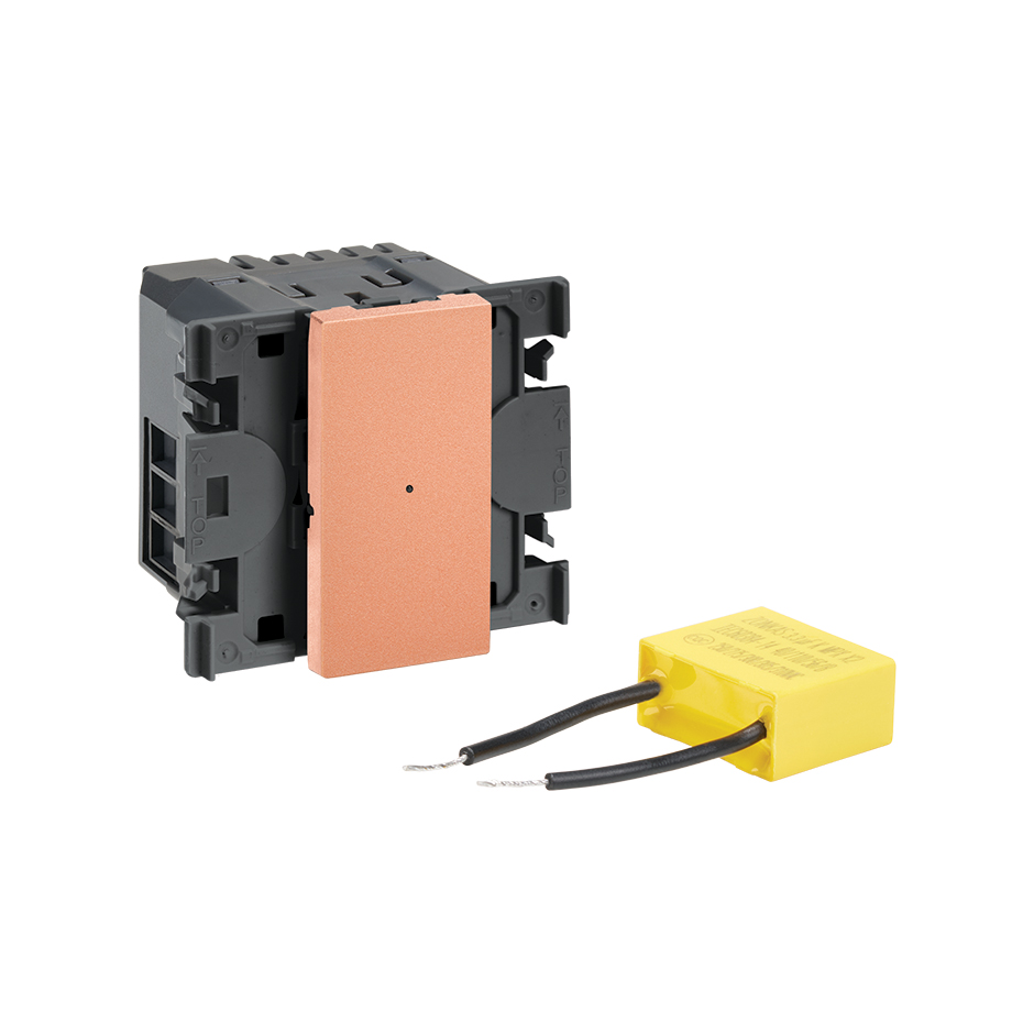 Simon iO electronic 2-way switch 2-wire with slender rocker copper Simon 270