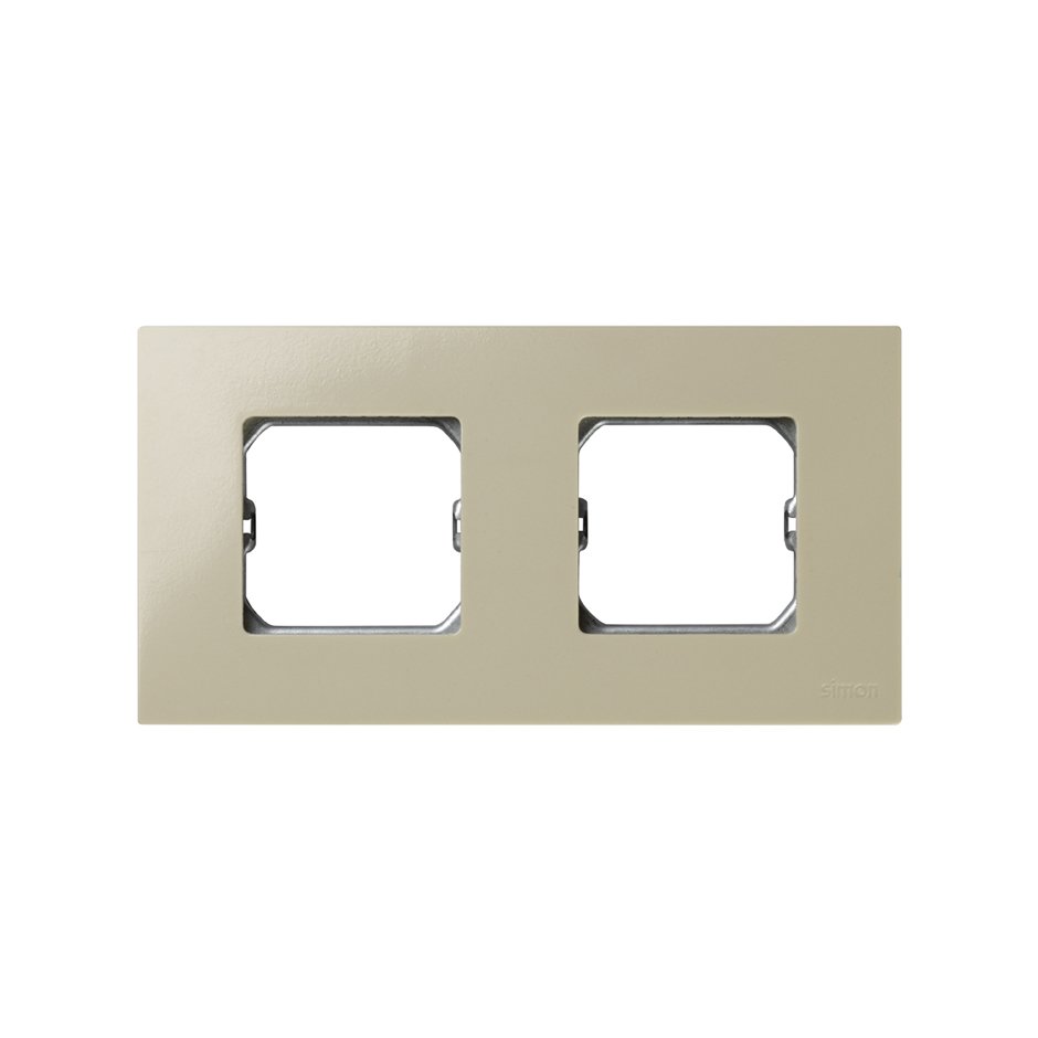 Compact frame for 2 elements with frame holder ivory Simon 27 Play