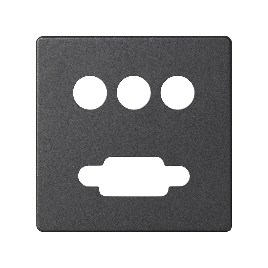 Placa para conector VGA + 3RCA grafito Simon 82
