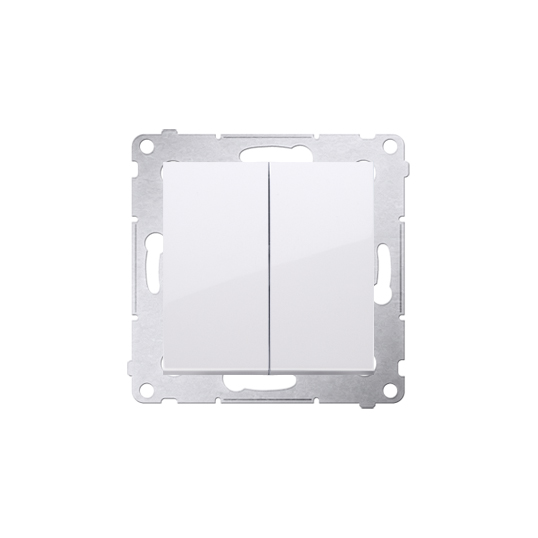 Bouton poussoir double 10AX 250V Blanc Simon 54