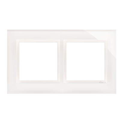 Cadre 2 éléments verre blanc perle  Simon 54 Nature
