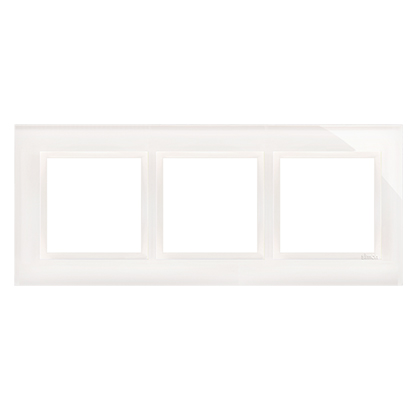 Cadre 3 éléments verre blanc perle  Simon 54 Nature
