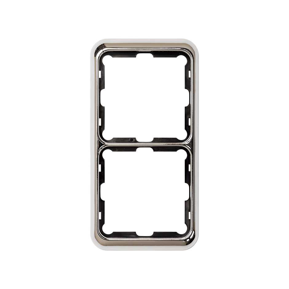 Frame for 2 elements chrome Simon 75