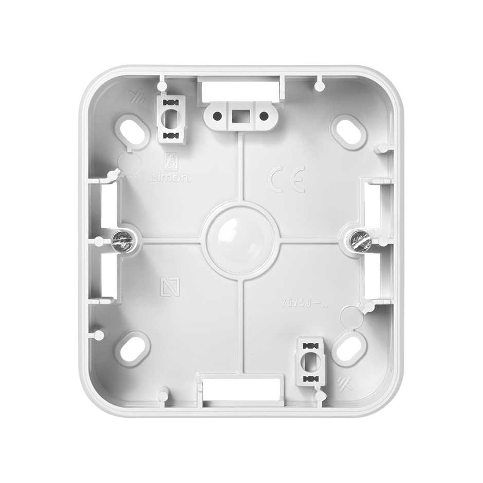 Low surface mount box for 1 element white Simon 75