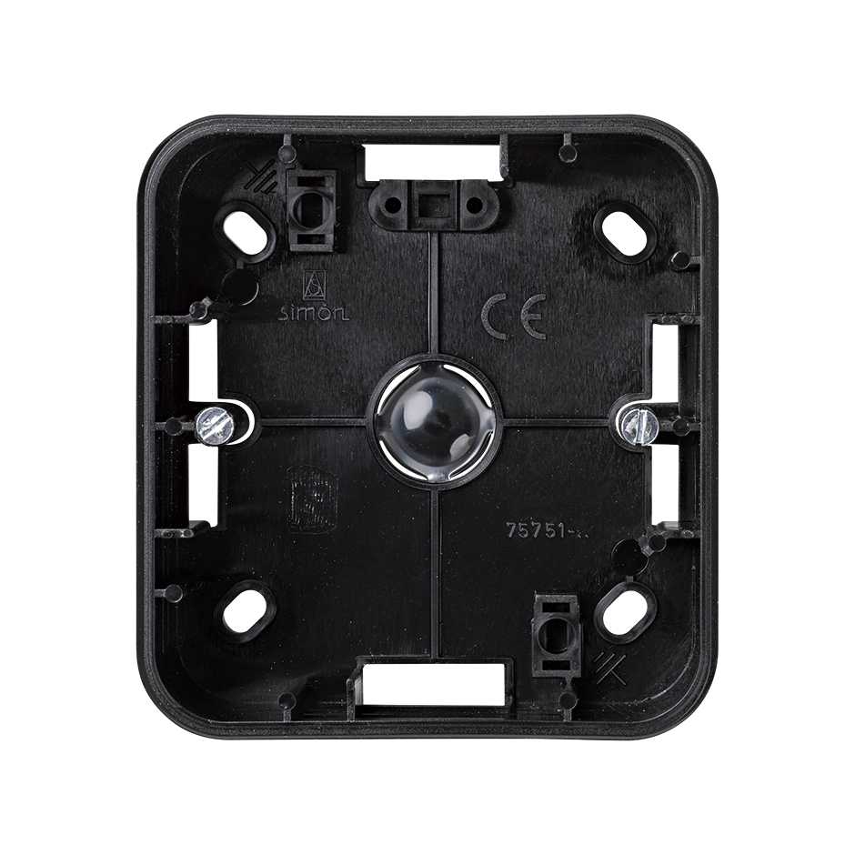 High surface mount box for 1 element black Simon 75