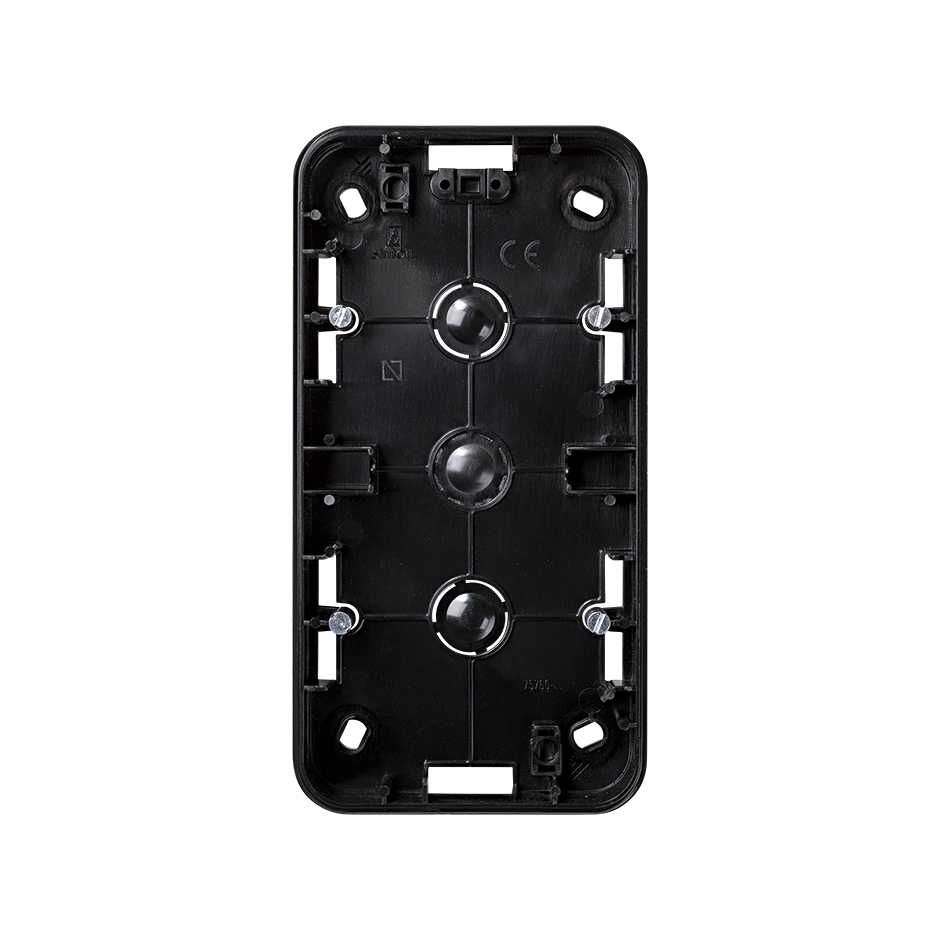 High surface mount box for 1 element black Simon 75