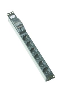 19" ELECTROBLOCK with 6 French sockets, with circuit breaker