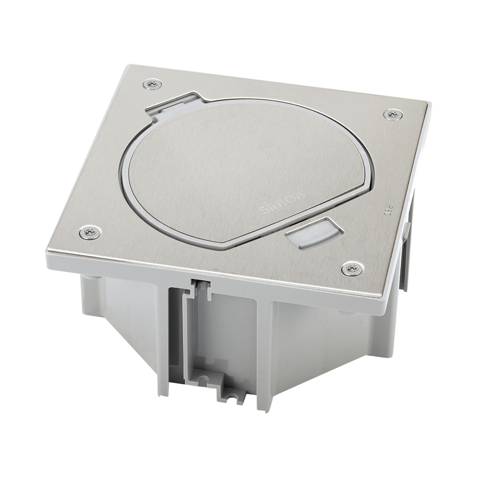 Mechanism-holder unit IP66 with manual lock and Italian socket P40 socket outlet stainless steel Simon K45