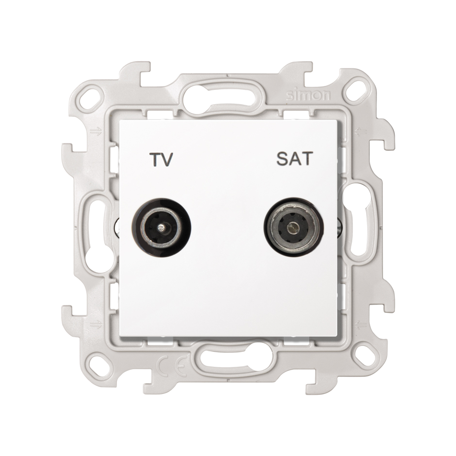 TV+SAT socket with screw connection white Simon 24 Harmonie