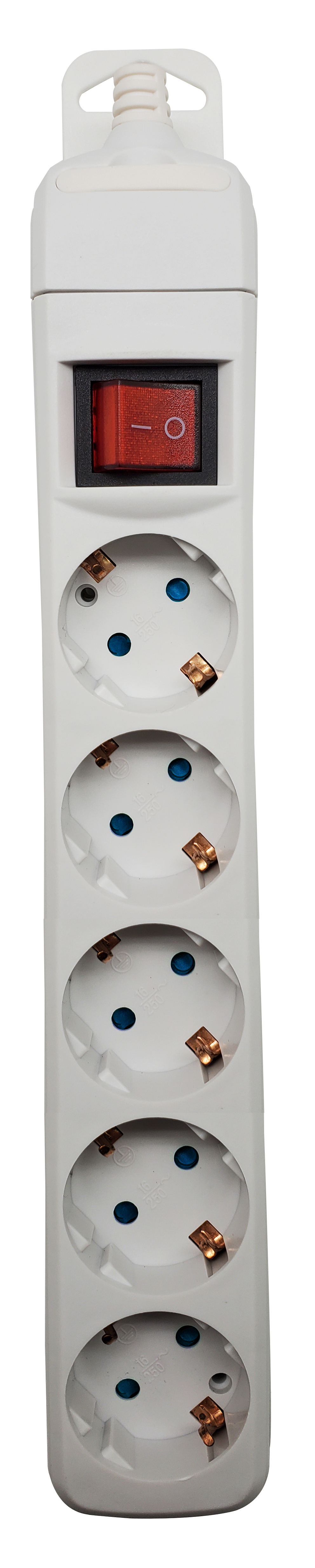 POWER STRIP 5 SCHUKO SOCKETS WITH SWITCH WHITE