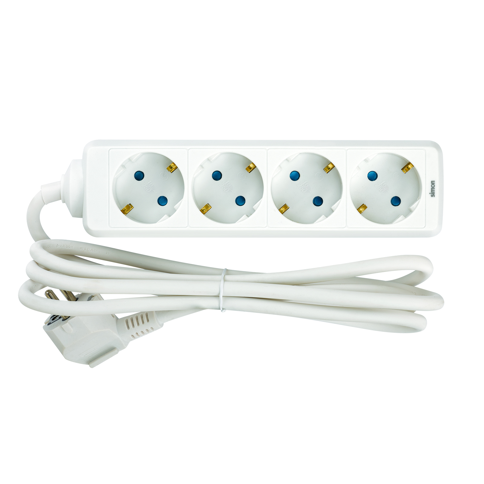 POWER STRIP 4 SCHUKO SOCKETS WITH 2M CABLE WHITE