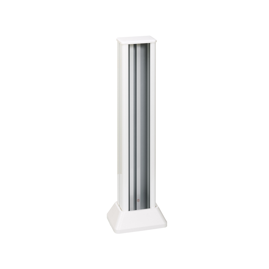 Double-sided floor column in aluminum with 8 double sockets in white Simon CIMA