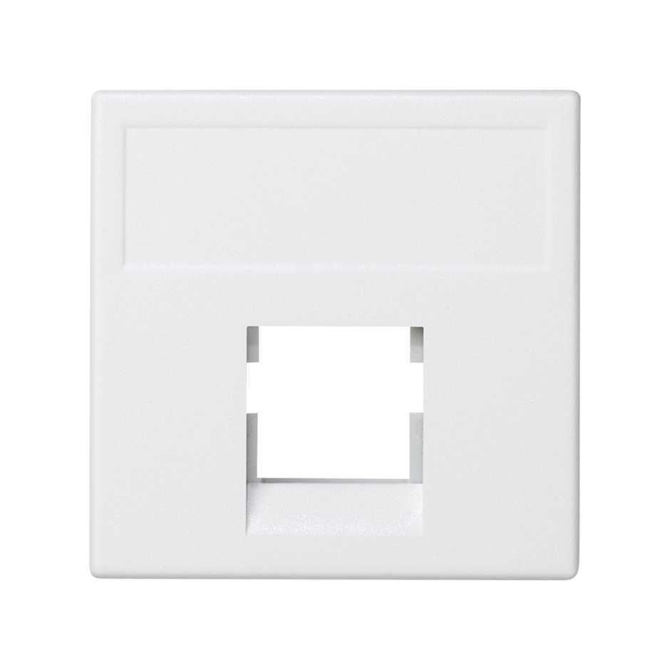 Voice and data flat plate for 1 element without dust cover for 1 Panduit® RJ45 connector white Simon K45