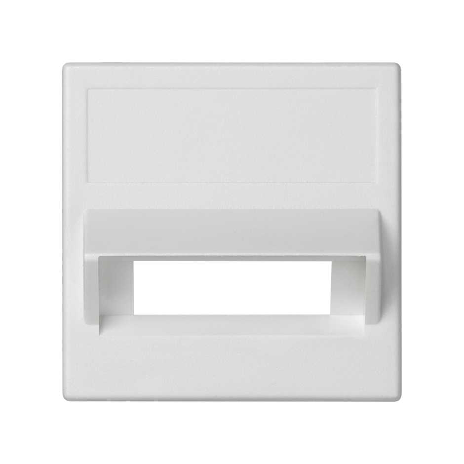 Plaque inclinée voix et données pour 1 élement sans cache anti-poussière pour 1 connecteur RJ45 de fibre optique duplex SC blanche Simon K45