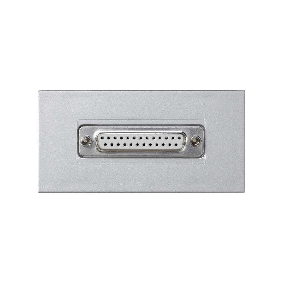 SUB-D25 connector (parallel port) female with trim plate aluminium Simon K45