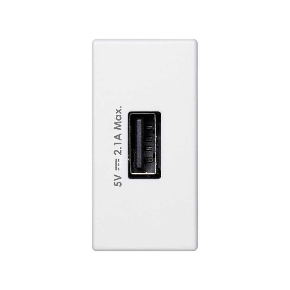 Charger 2.1A 5V DC type A USB port white Simon K45