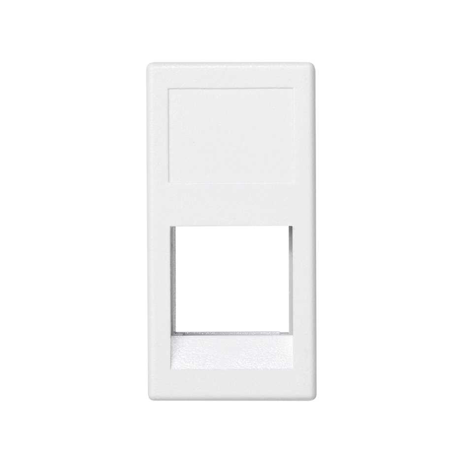 Plaque plate voix et données pour 1 élément sans cache anti-poussière pour 1 connecteur RJ45 Ortronics® blanche Simon K45