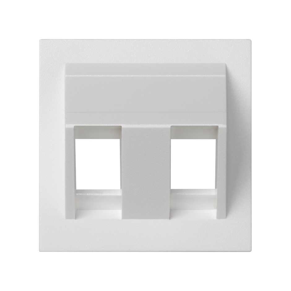 Placa de voz e dados inclinada sem proteção de pó 1 elemento para 2 conetores de fibra ótica SC simples branco Simon K45