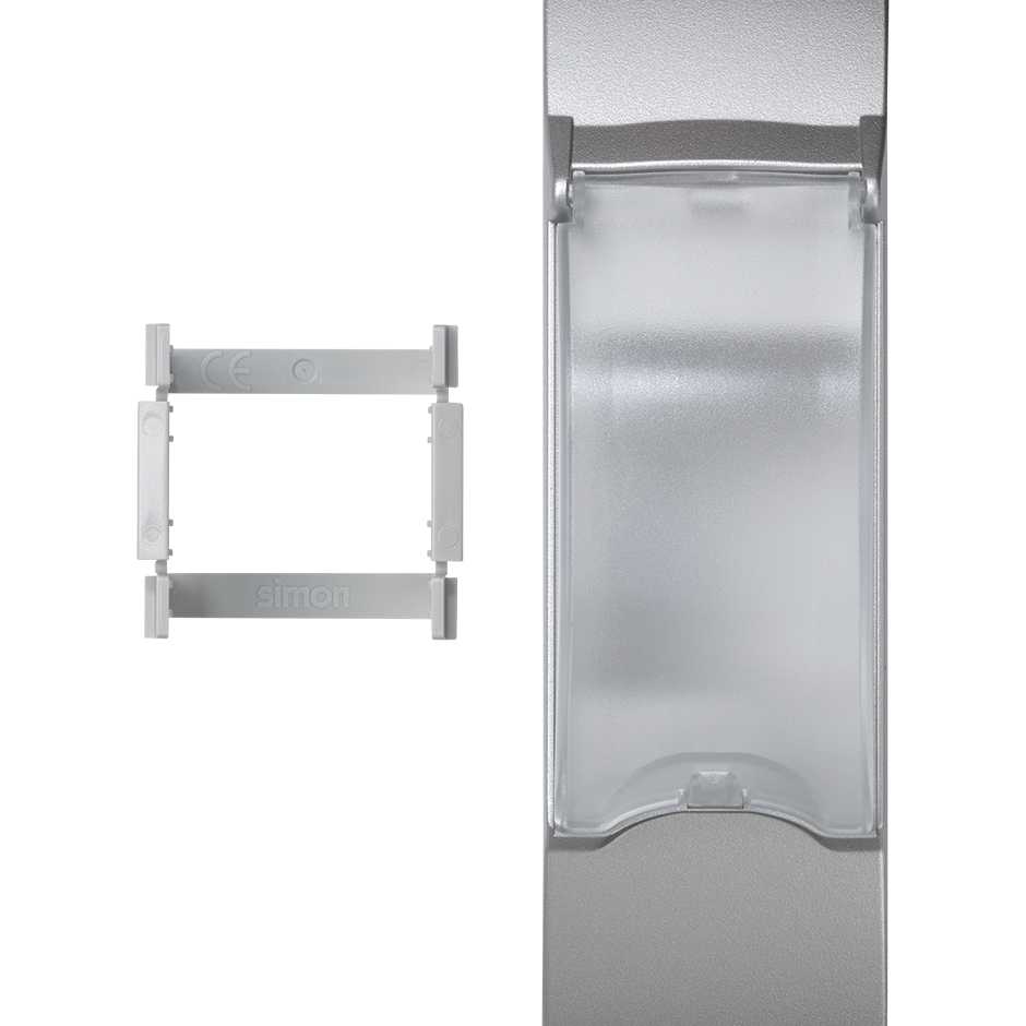 Trim plate for MCB or DIN format RCCB for 3 elements aluminium Simon K45