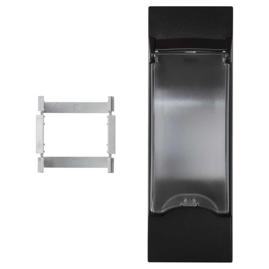 Trim plate for MCB or DIN format RCCB for 3 elements black Simon K45