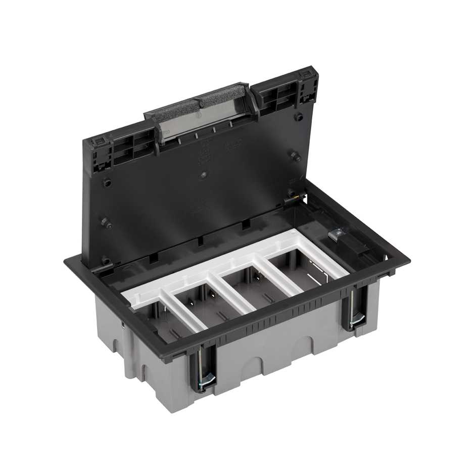 Caisson de sol réglable avec 8 éléments pour installation sur faux plancher graphite Simon K45