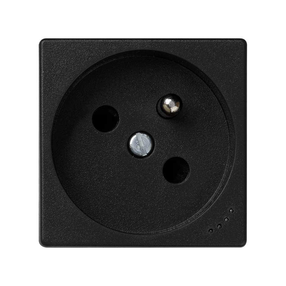 Prise de courant française 16A 250V ~ avec dispositif de sécurité, voyant lumineux et connexion de borne à vis graphite Simon K45