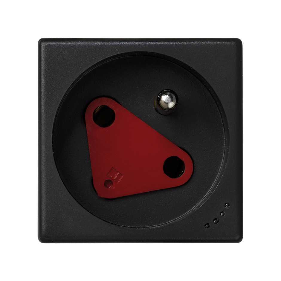 Prise de courant française 16A 250V ~ avec obturateur de sécurité, voyant et connexion de borne à vis graphite Simon K45