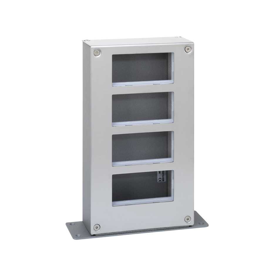 Mini-poteau en métal 4 hauteurs à 1 face pour 4 modules doubles en acier inoxydable Simon K45
