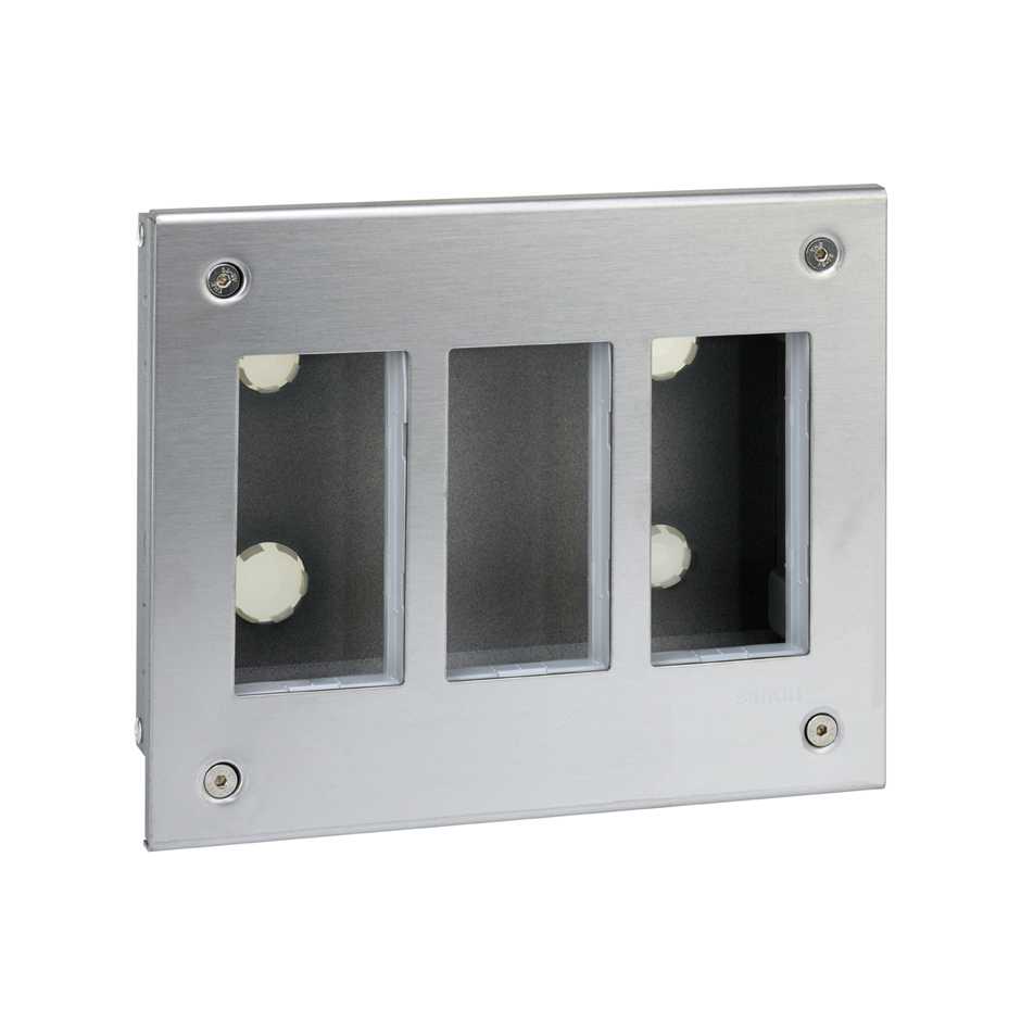 Flush mount metal wall box for 6 elements stainless steel Simon K45