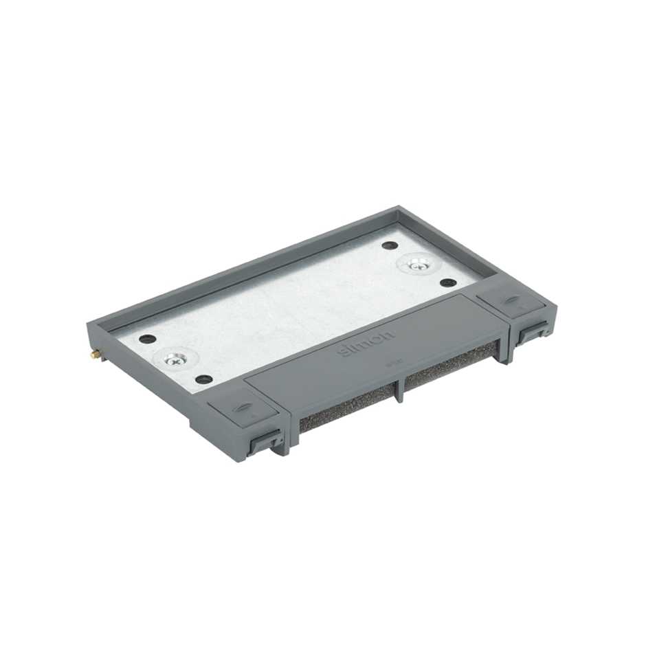 Hinged cover for adjustable floor box or service cover in concrete or raised floor for 2 elements grey Simon 500 Cima