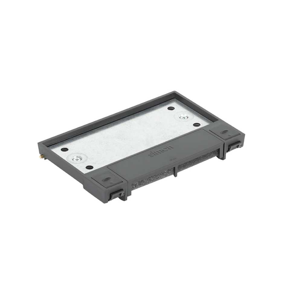 Couvercle rabattable pour boîte de sol ajustable ou trappe de visite pour 1 module double, vue de face graphite Simon 500 Cima
