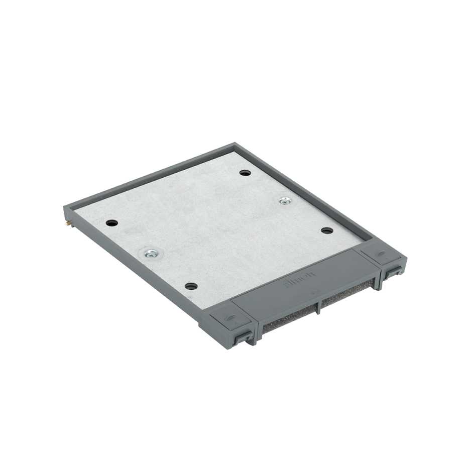 Hinged cover for adjustable floor box or service cover in concrete or raised floor for 6 elements grey Simon 500 Cima