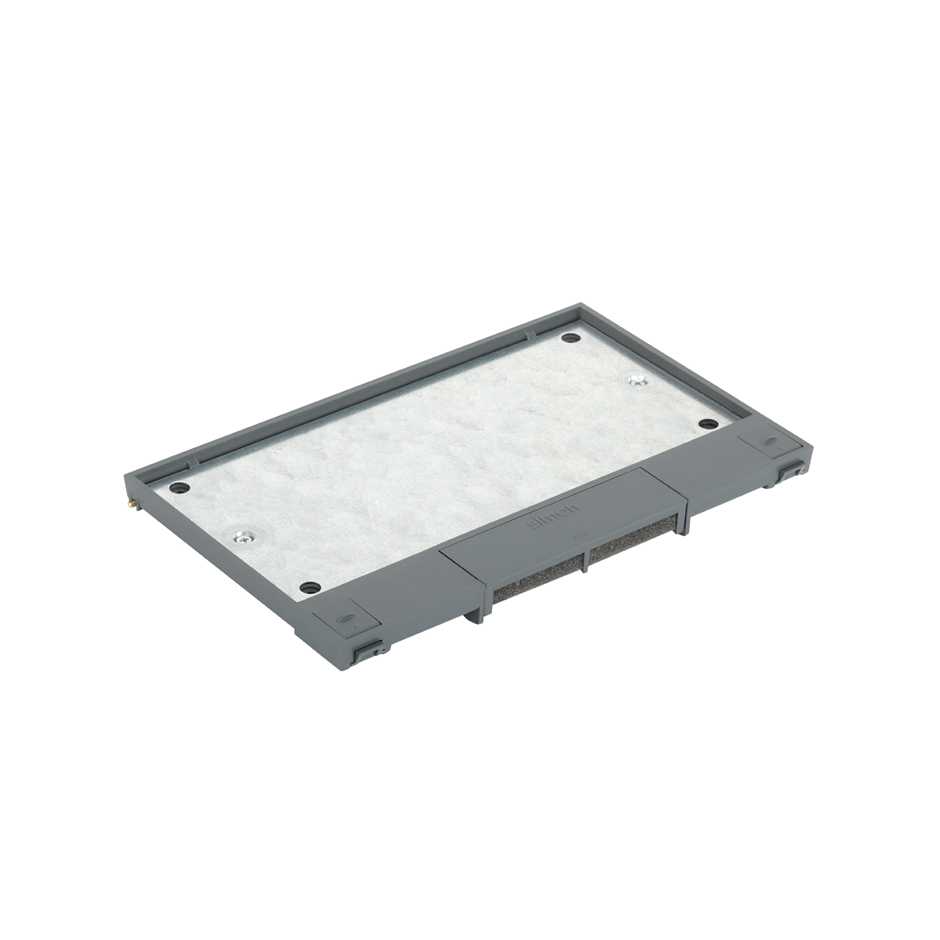 Hinged cover for adjustable floor box or service cover in concrete or raised floor for 8 elements grey Simon 500 Cima