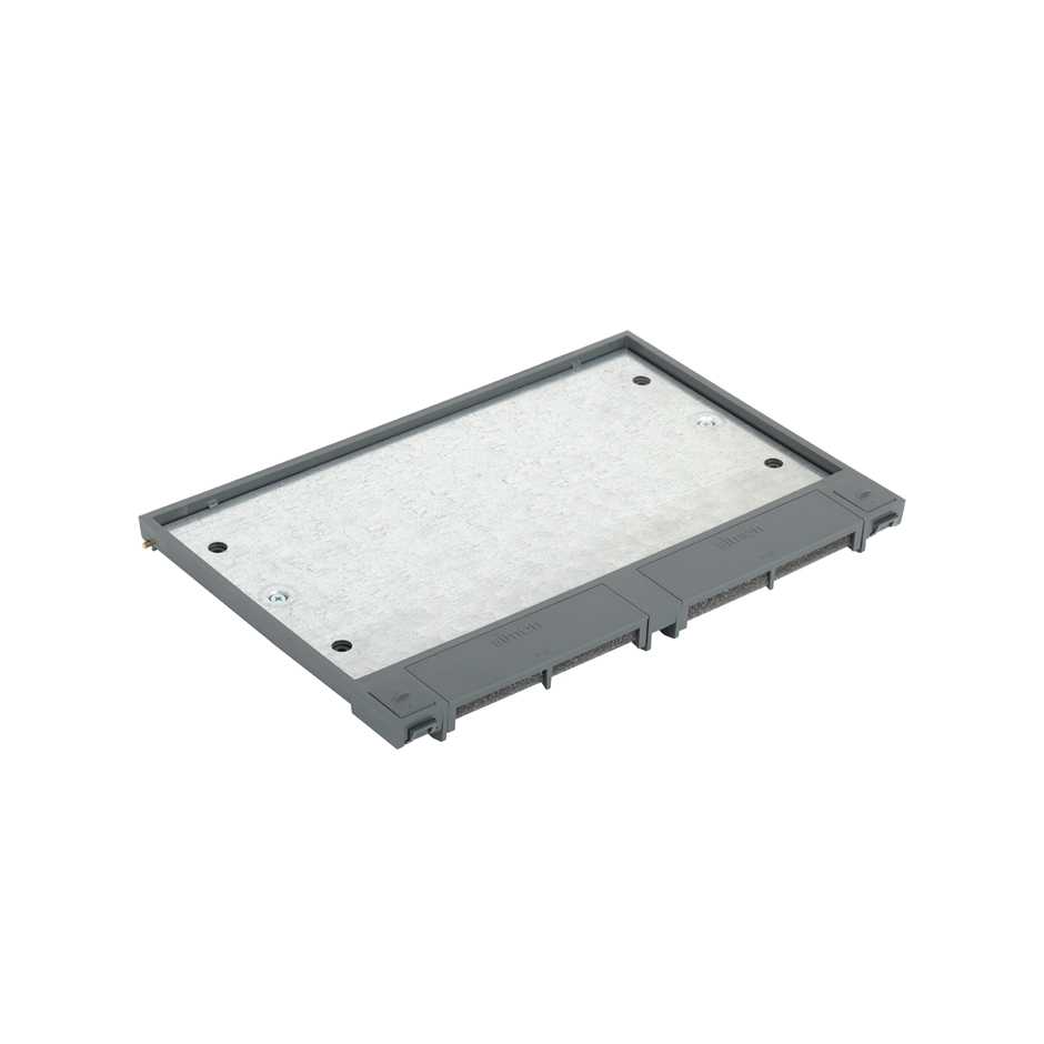Hinged cover for adjustable floor box or service cover in concrete or raised floor for 12 elements grey Simon 500 Cima