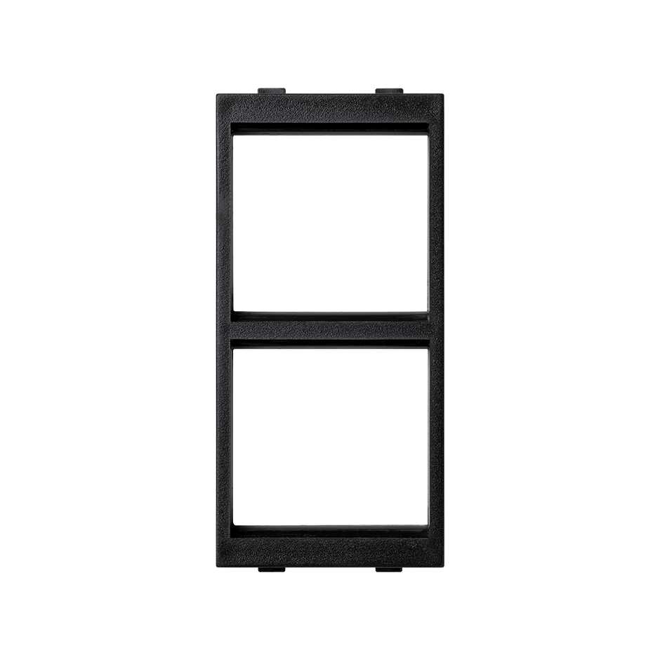 Plaque adaptatrice pour 2 mécanismes Simon K45 avec clipage vertical de 1 élément double graphite Simon Cima
