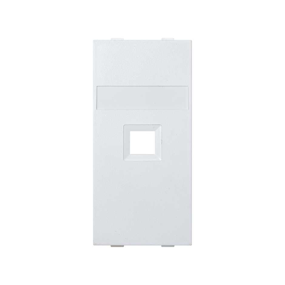 Flat voice and data plate without dust cover for 1 RJ45 of Infra+® double element white Simon Cima