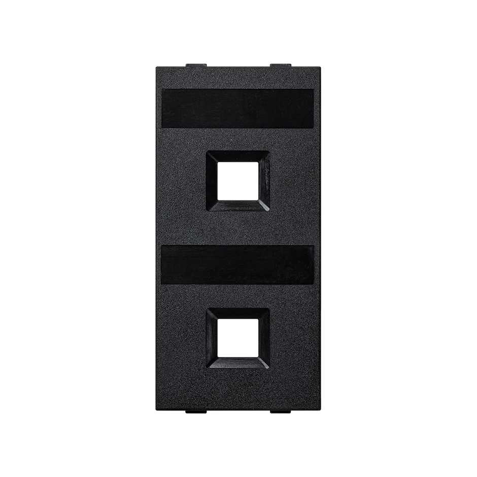 Plaque de voix et de données plate sans cache-poussière pour 2 RJ45 de Nexans® d'1 élément double graphite Simon Cima