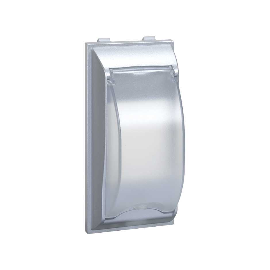 Plaque décorative pour disjoncteur magnétothermique ou différentiel de 1 élément double et 42 mm de hauteur en aluminium Simon Cima