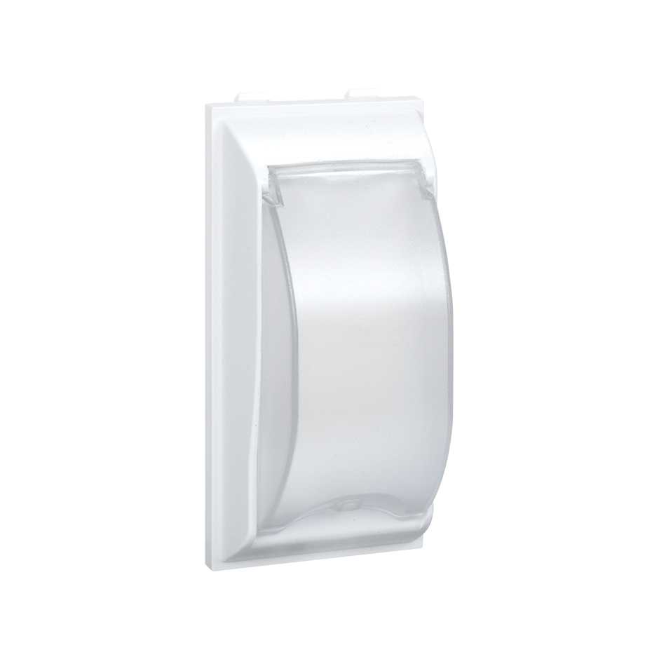 Plaque embellisseuse pour disjoncteur magnétothermique ou différentiel de 1 élément double et 42 mm de hauteur blanc Simon Cima