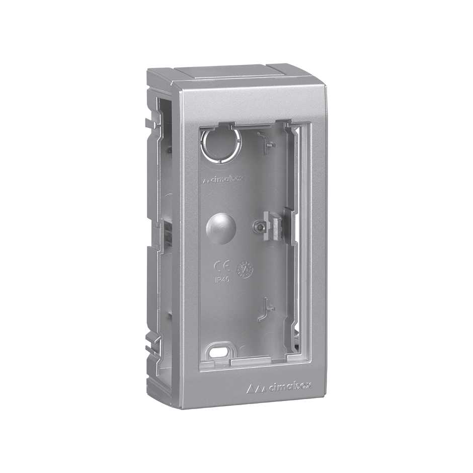 Boîte mural en saillie personnalisé Simon Cima Pro à 1 élément double en aluminium