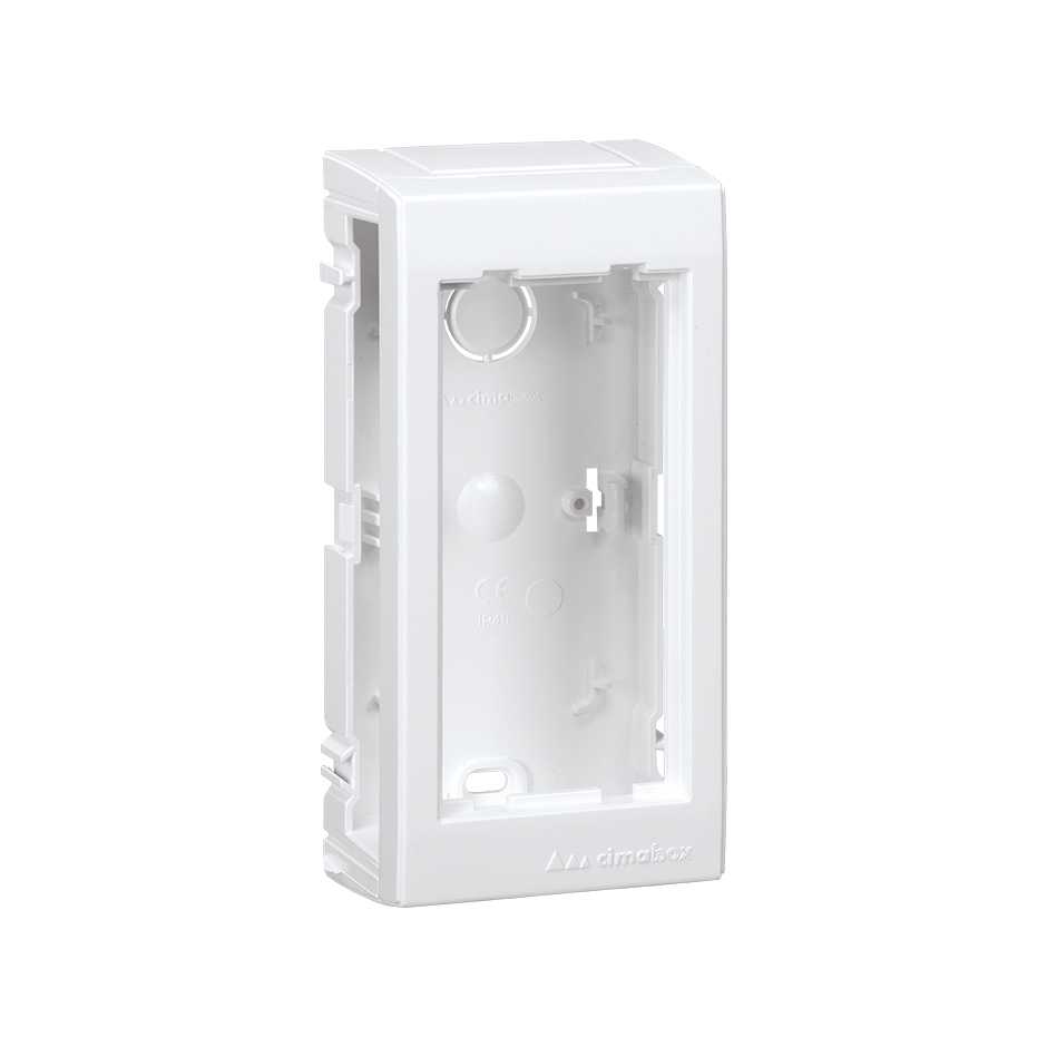 Customized surface wall box Cima Pro of 1 double element white Simon Cima Pro