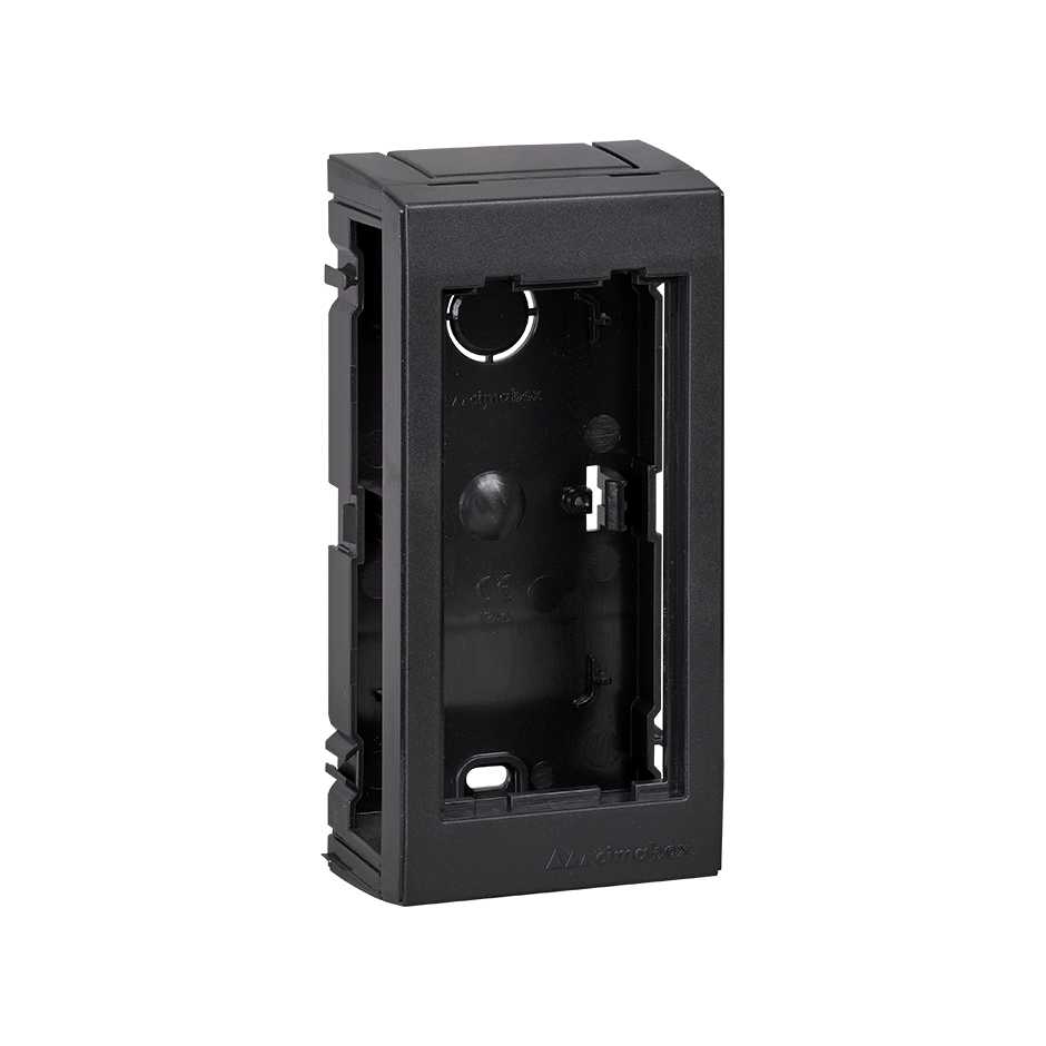 Customized surface wall box Cima Pro of 1 double element graphite Simon Cima Pro