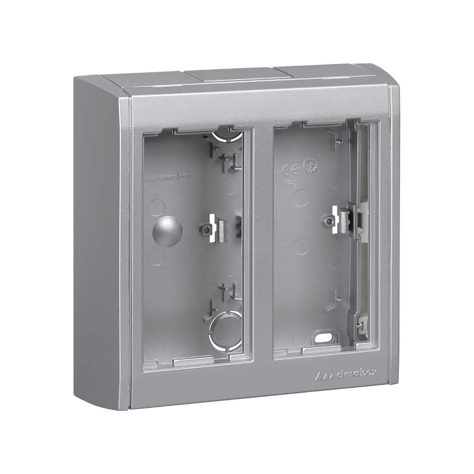 Surface wall box Cima Pro of 2 double elements aluminum Simon Cima Pro
