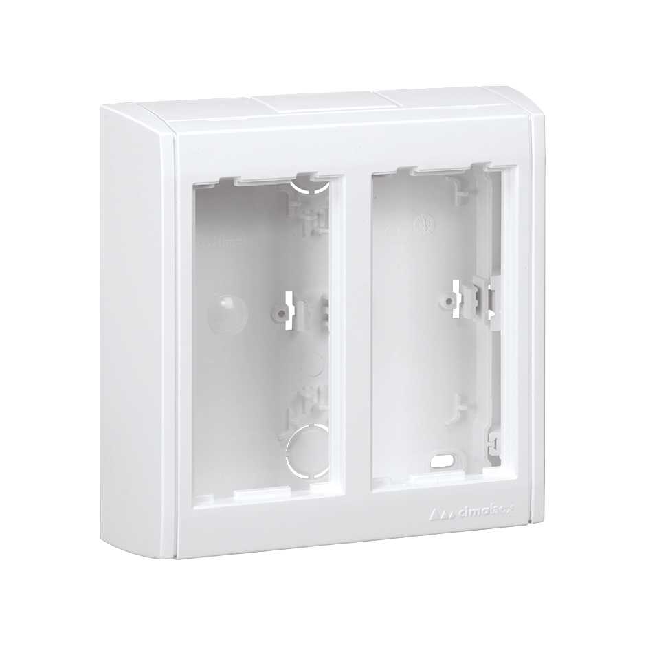 Surface wall box Cima Pro of 2 double elements white Simon Cima Pro