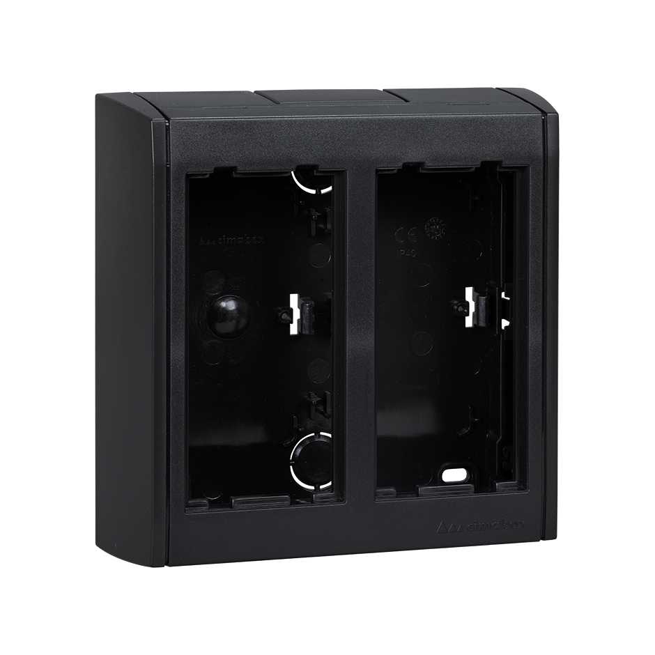 Surface wall box Cima Pro of 2 double elements graphite Simon Cima Pro