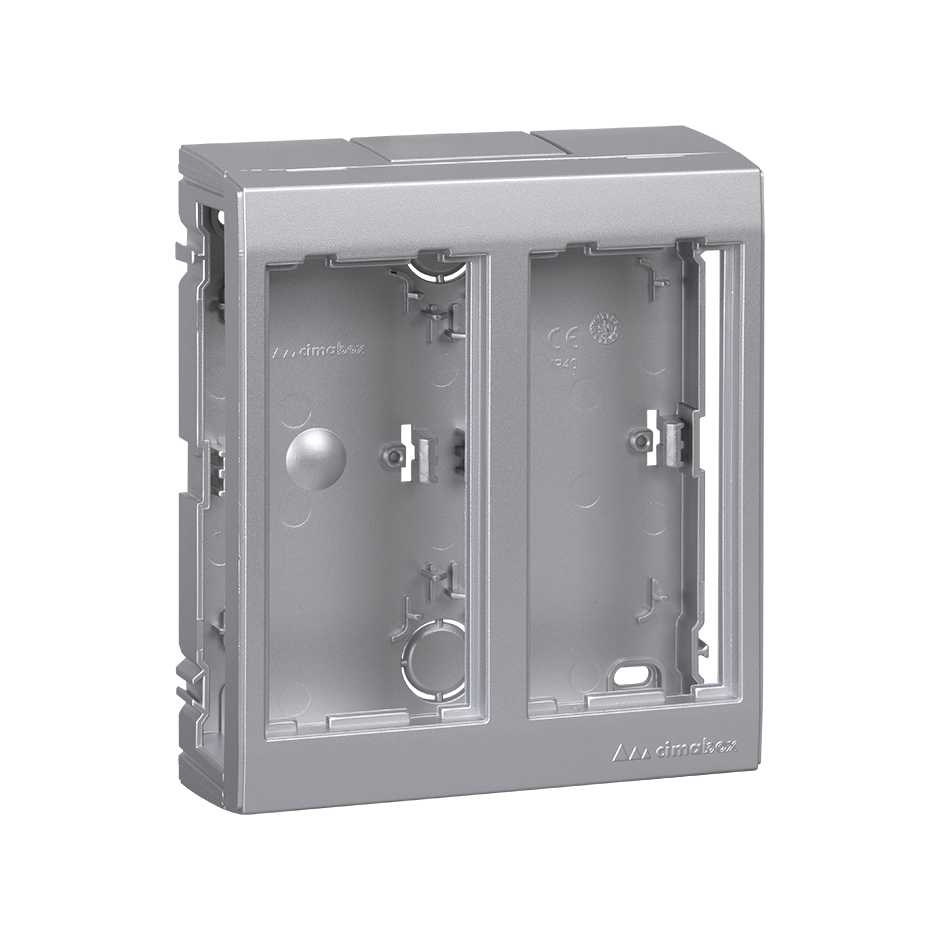 Customized surface wall box Cima Pro of 2 double elements aluminum Simon Cima Pro