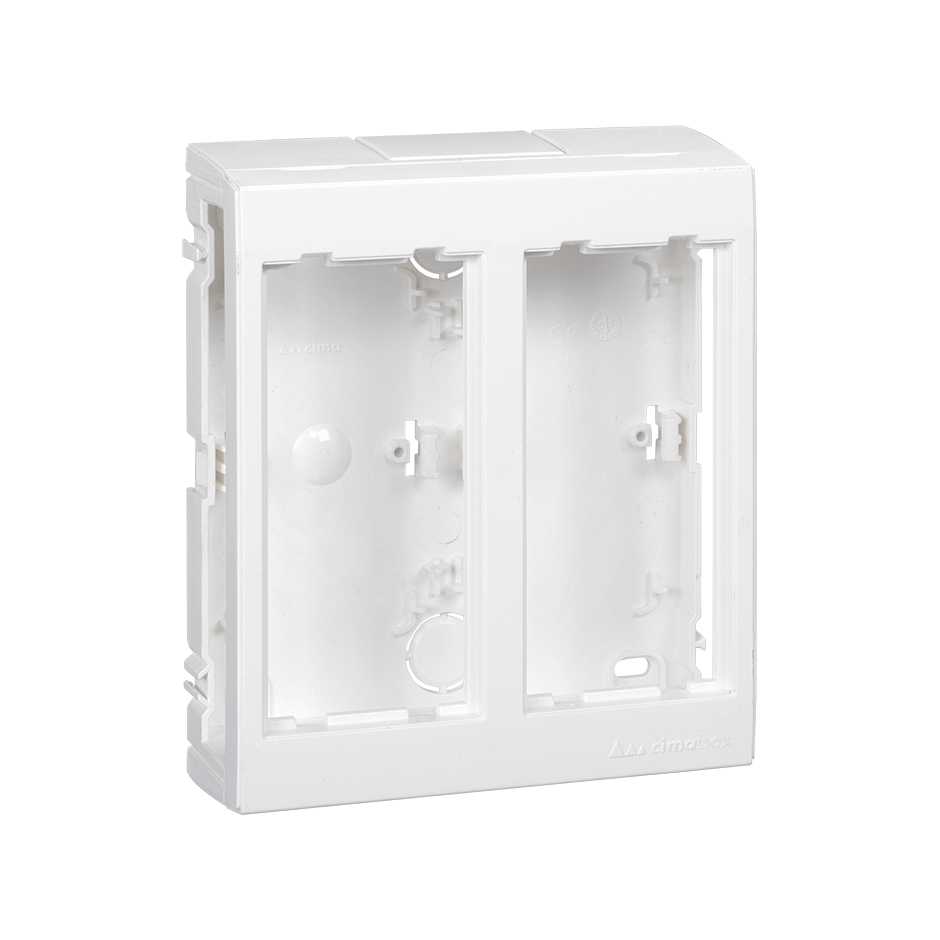 Customized surface wall box Cima Pro of 2 double elements white Simon Cima Pro