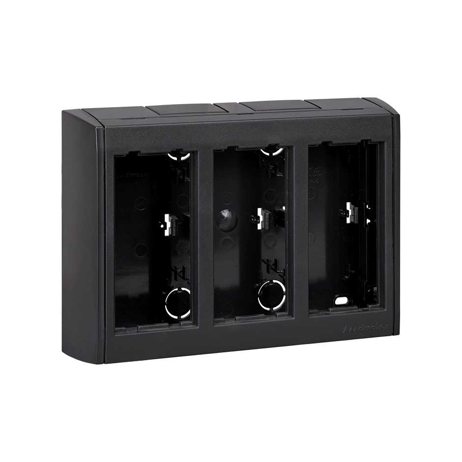 Surface wall box Cima Pro of 3 double elements graphite Simon Cima Pro