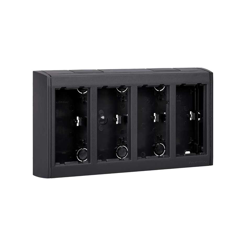 Surface wall box Cima Pro of 4 double elements graphite Simon Cima Pro