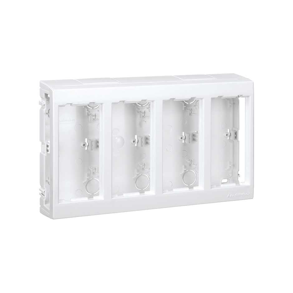 Customized surface wall box Cima Pro of 4 double elements white Simon Cima Pro